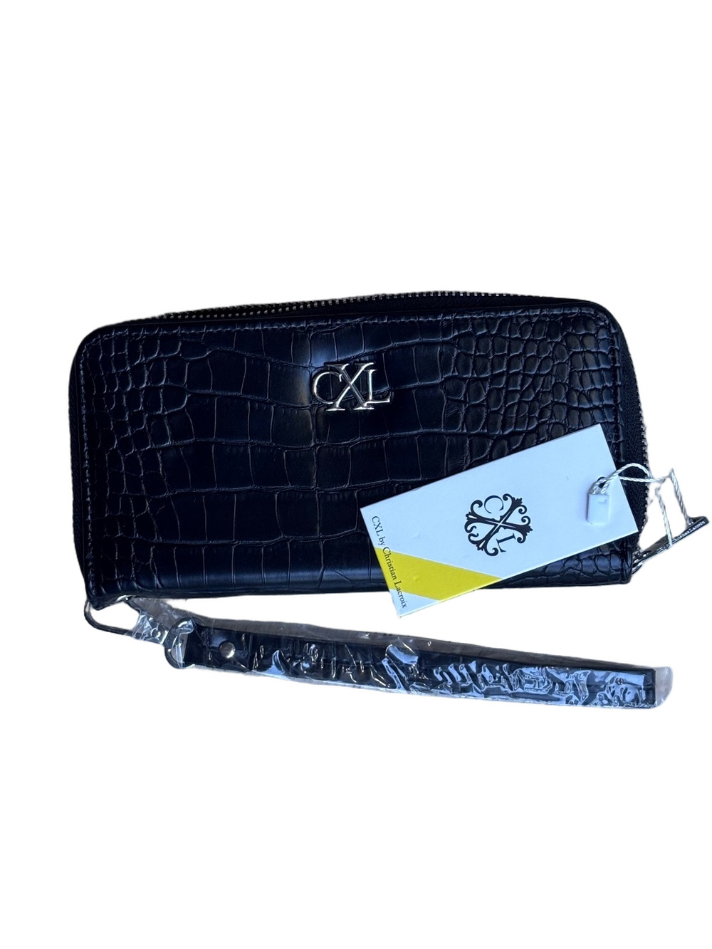 Christian Lacroix Black Croco Zip-Around Wristlet - Picture 5 of 10